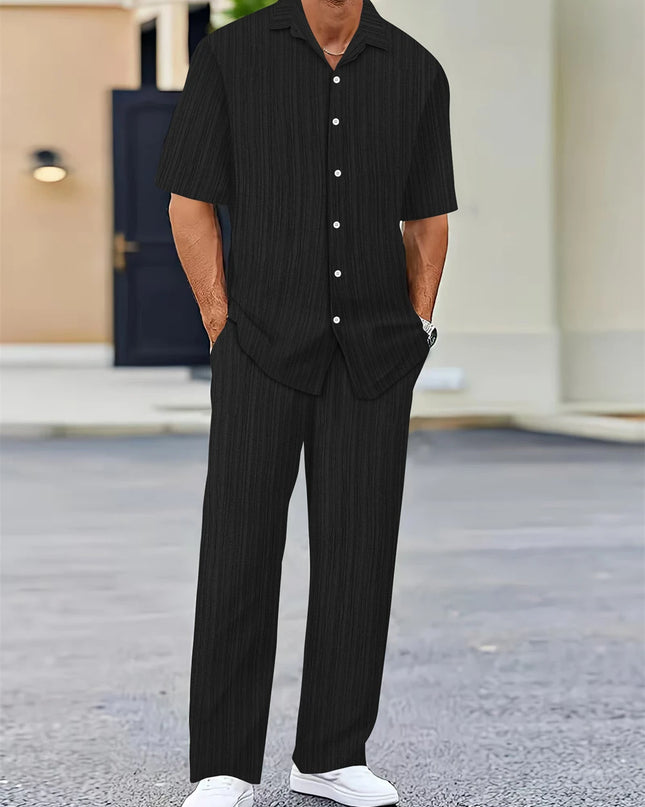 Men’s Summer Business Casual Set – Classic Shirt & Trousers