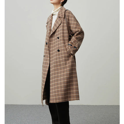 British Plaid Wool Suit Jacket for Women