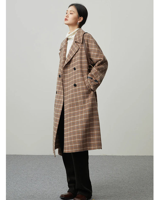 British Plaid Wool Suit Jacket for Women