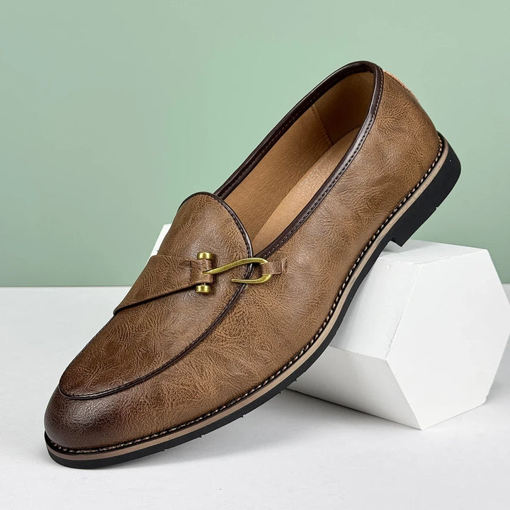 Men's Leather Bit Loafers | Classic Horsebit Dress Slip-On Shoes