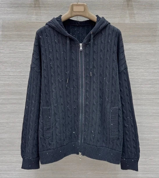 100% Wol Gebreide Set met Kap