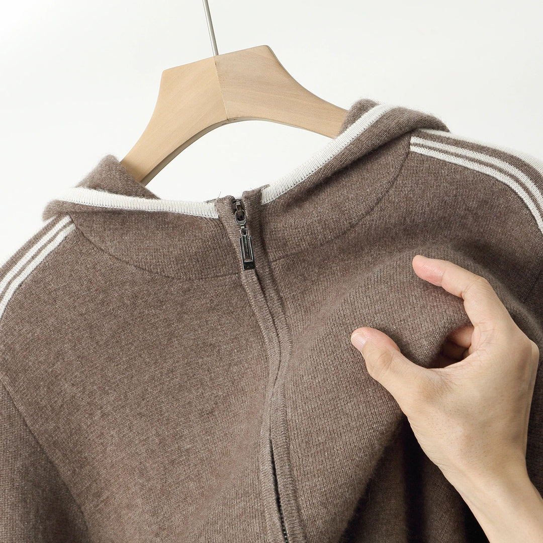 Men's Winter Merino Wool Knit Set Hooded Cardigan & Pants