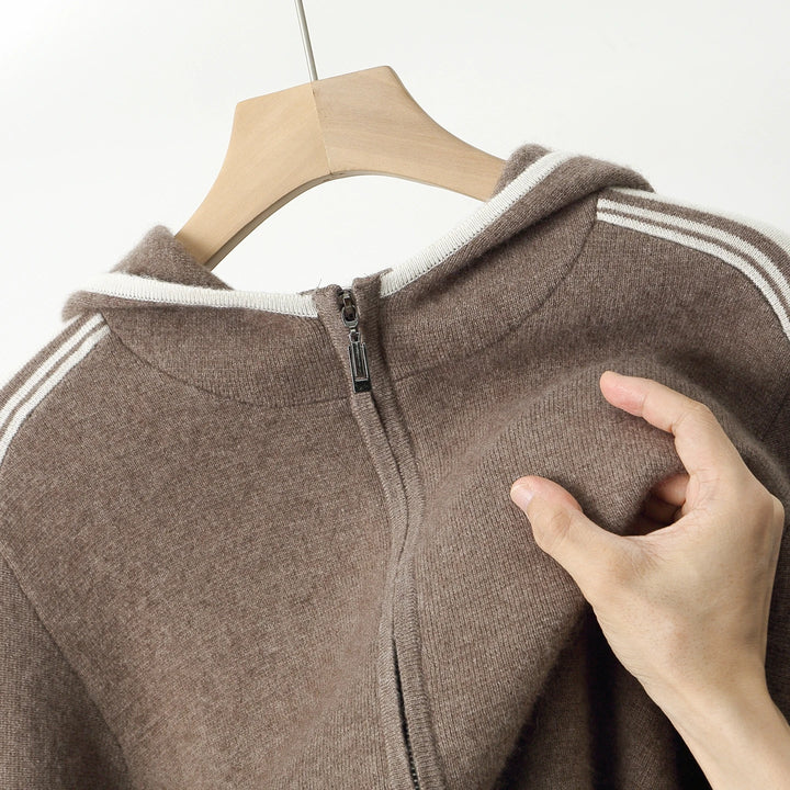 Men's Winter Merino Wool Knit Set Hooded Cardigan & Pants