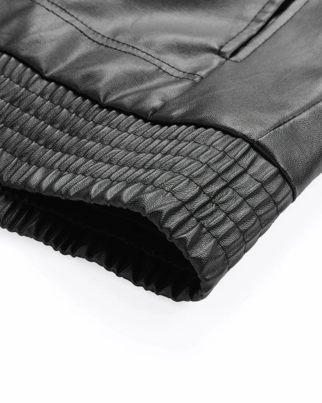 Men’s Lapel Leather Jacket