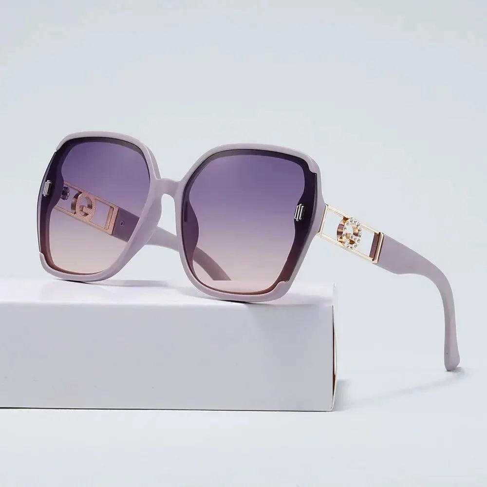Women's UV400 Oversized Square Sunglasses – Crystal Gold
