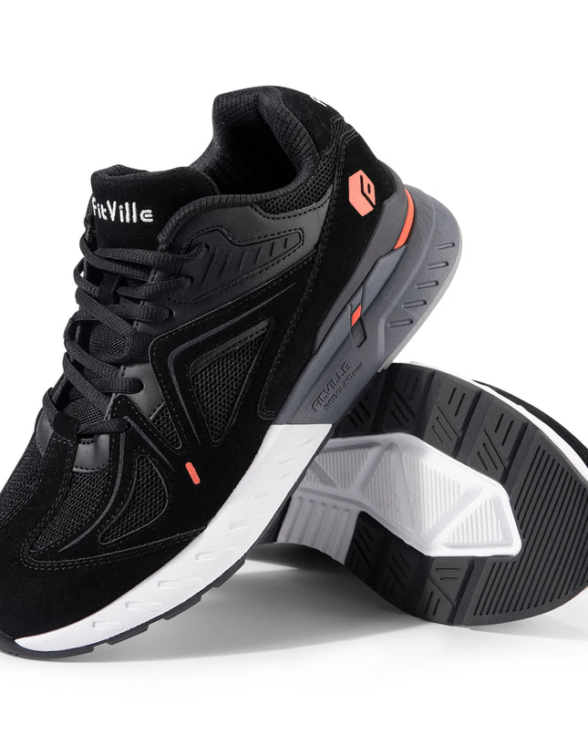 FitVille Men’s Walking Shoes – Extra Wide Lightweight Sneakers for Flat Feet
