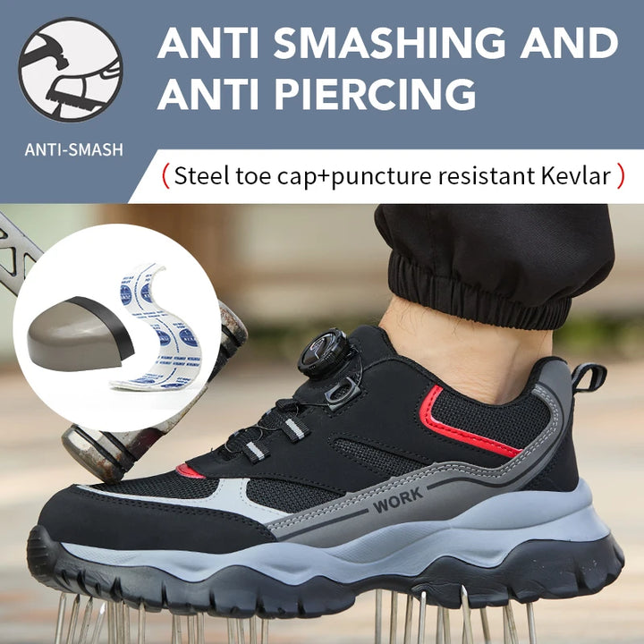 Men’s Steel Toe Breathable Work Sneakers-HighTouch