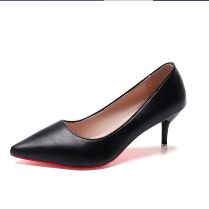 Elegant Red Leather Pumps – women’s High Heels