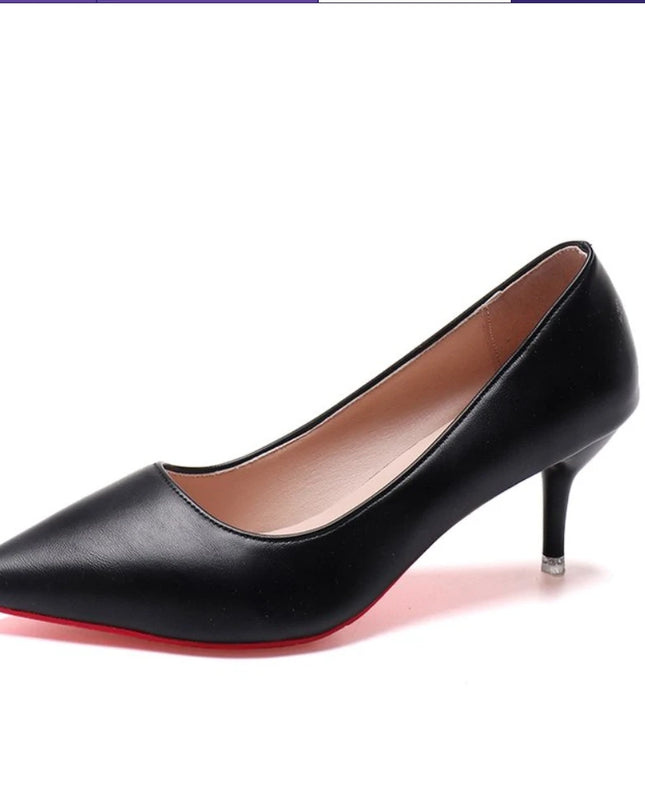 Elegant Red Leather Pumps – women’s High Heels