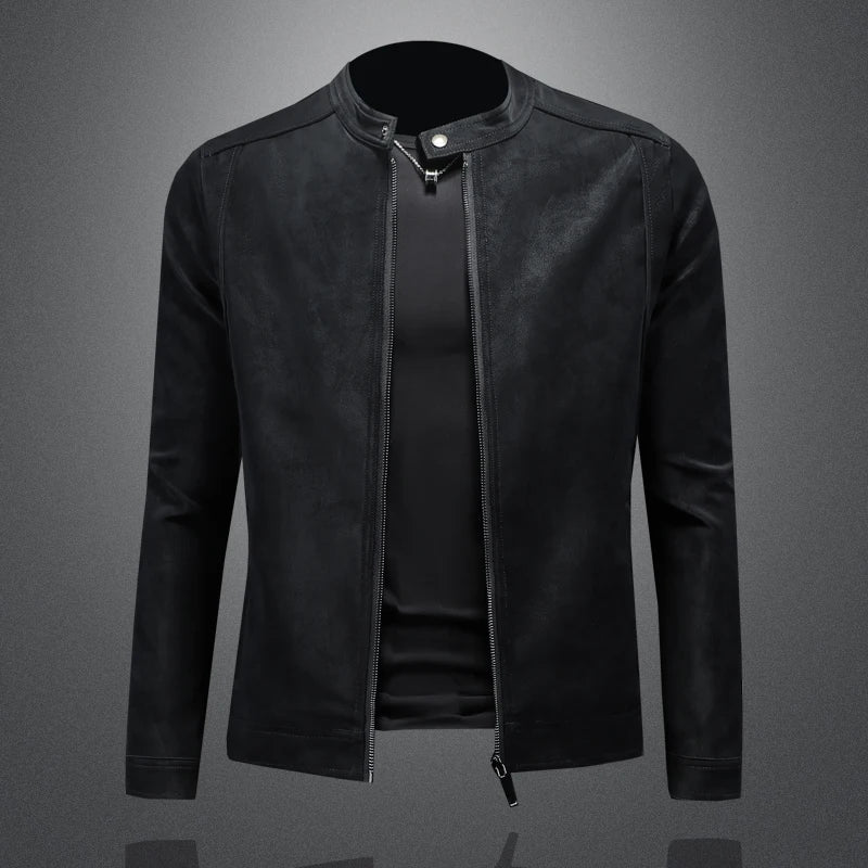 Genuine Leather Motorcycle Jacket For Men-HighTouch