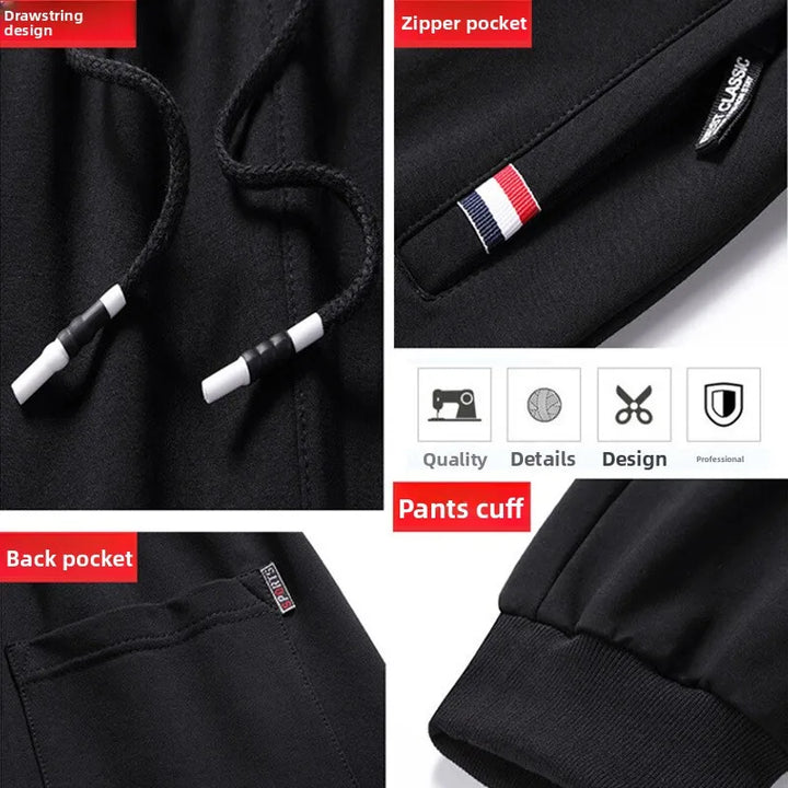 Plus Size Men’s Loose Fit Cotton Jogger Track Pants-HighTouch