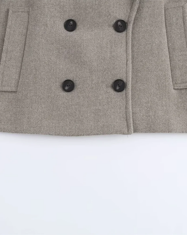 Wool-Collar Double-Breasted Women's Coat – Tailored Autumn Statement