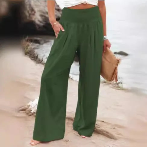 Comfort & Style – Cotton Pull-On Casual Pants for Women-HighTouch