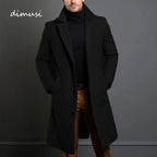 Men’s Luxe Wool Trenchcoat – Mid-Long Warm Business Overcoat-HighTouch