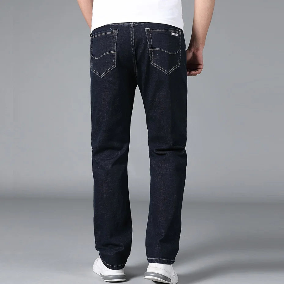 Tall Men’s Stretch Black Straight-Leg Jeans-HighTouch