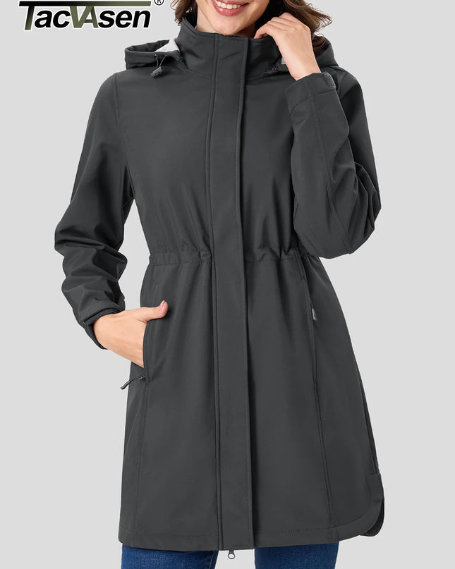 Waterproof Long Hooded Softshell Parka Women