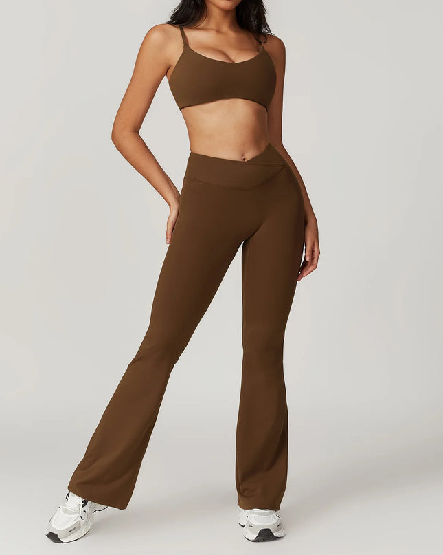 Seamless 2-Piece Yoga Set – Crop Top & High-Waist Leggings