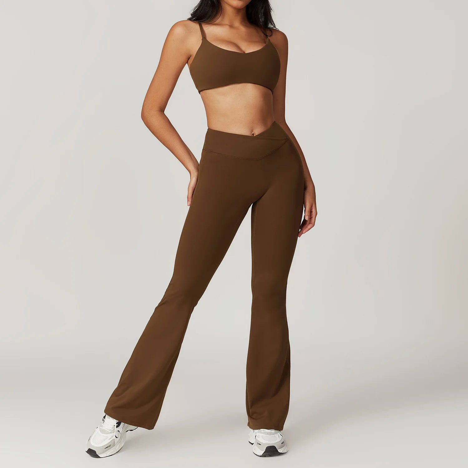 Seamless 2-Piece Yoga Set – Crop Top & High-Waist Leggings