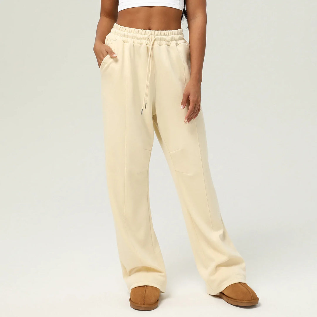 Women Cozy Wide Leg Sweatpants Soft Lounge Pants-HighTouch