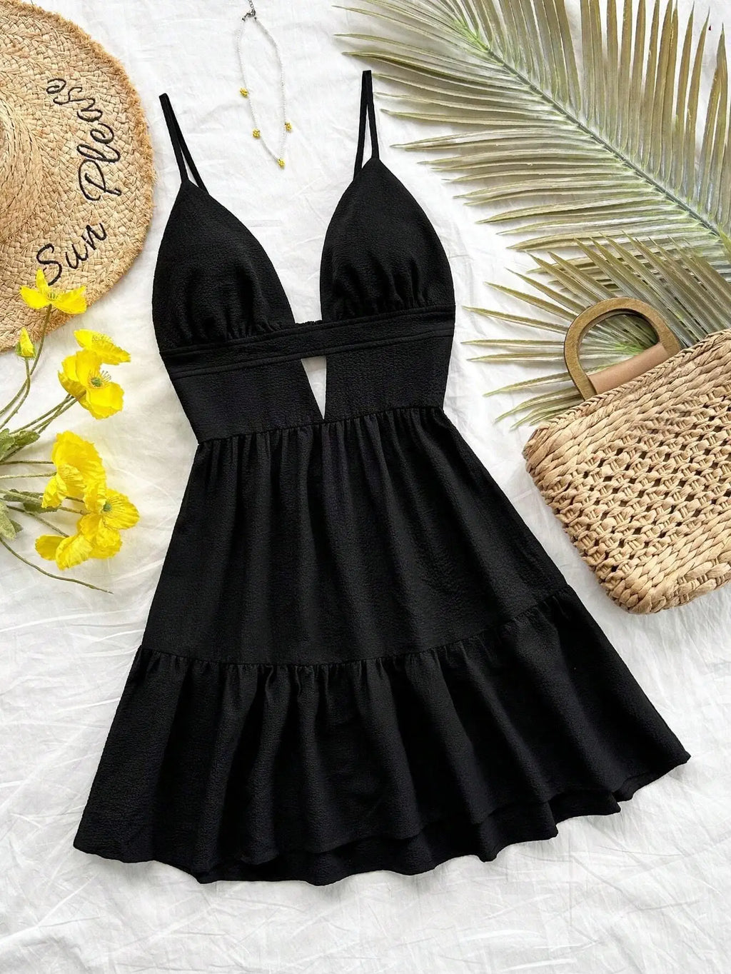 Leopard Print Backless Camisole Mini Dress – 4‑Color Summer Style-HighTouch