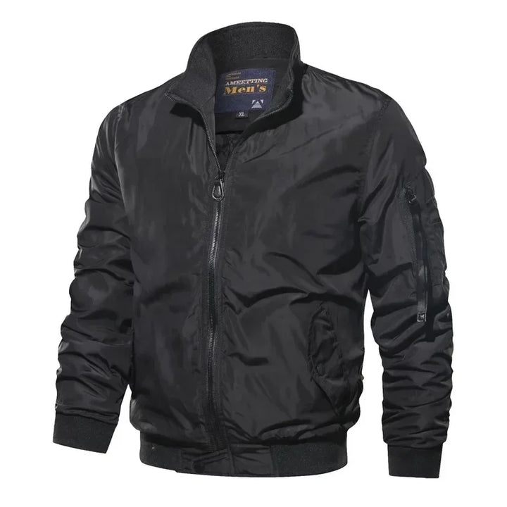 Men’s Slim-Fit Cotton Bomber Jacket-HighTouch