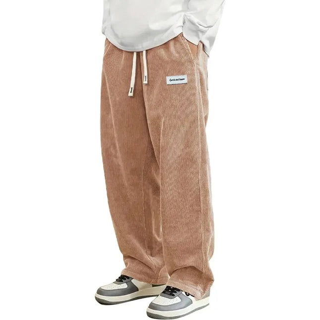 Men’s Loose Fit Corduroy Baggy Trousers