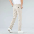 Ultra-Thin Breathable Cotton-Linen Straight Trousers-HighTouch