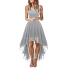 Vintage Floral Lace Irregular-Hem Cocktail & Bridesmaid Dress-HighTouch
