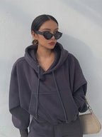 Women’s Fleece Tracksuit Set – Soft Hoodie & Jogger Pants for Cozy Style-HighTouch