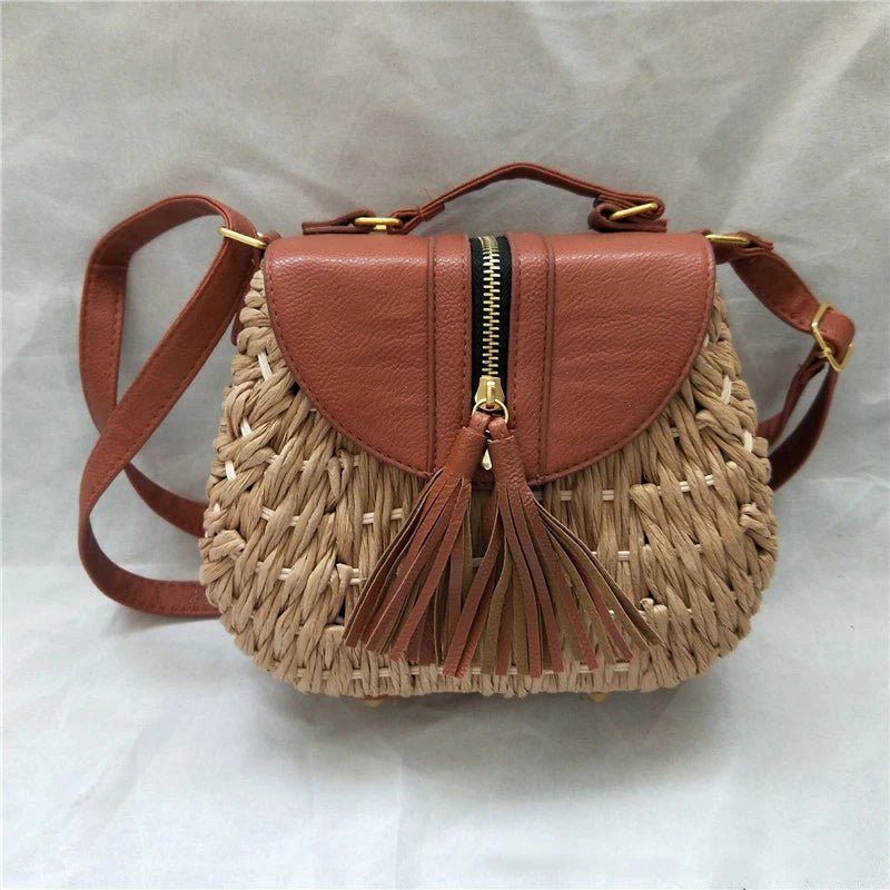Small Fresh Straw Crossbody Bag – Lightweight Purse-HighTouch