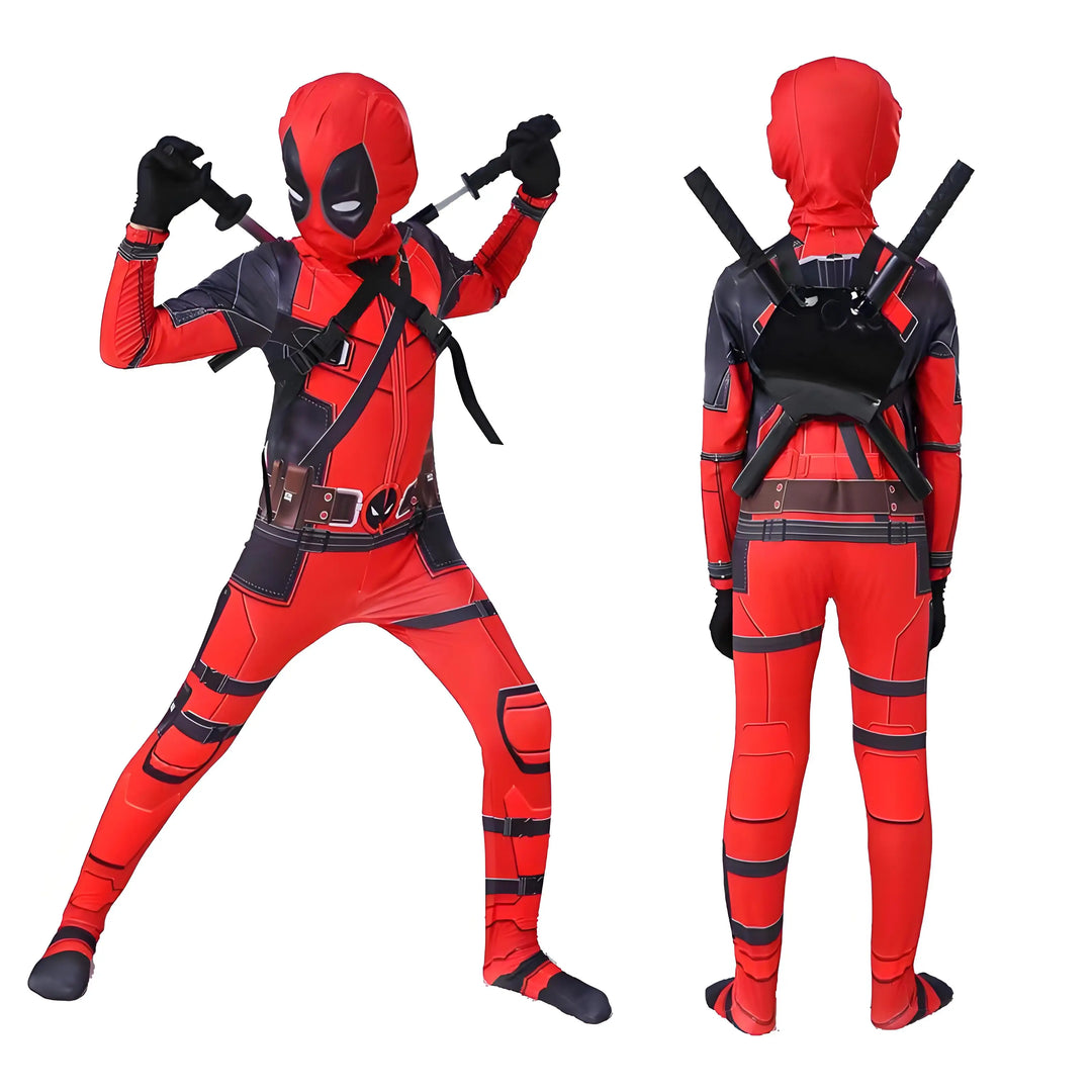 High Quality Deadpool Costume Halloween Cosplay Costume Deadpool Suit Jumpsuit deadpool Costume Carnival Festival Gift Sword Set