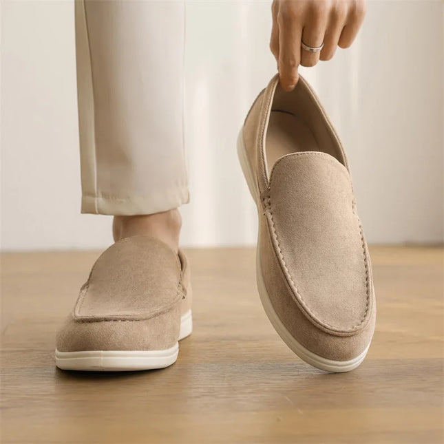 Men’s Frosted Suede Loafers – Lightweight Non-Slip Comfort Shoes