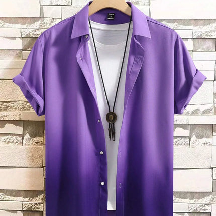 Men’s Gradient 3D Print Short Sleeve Shirt