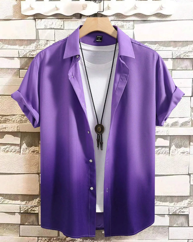 Men’s Gradient 3D Print Short Sleeve Shirt