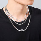 Gold Colour Stainless Steel Snake Chain Necklace-HighTouch
