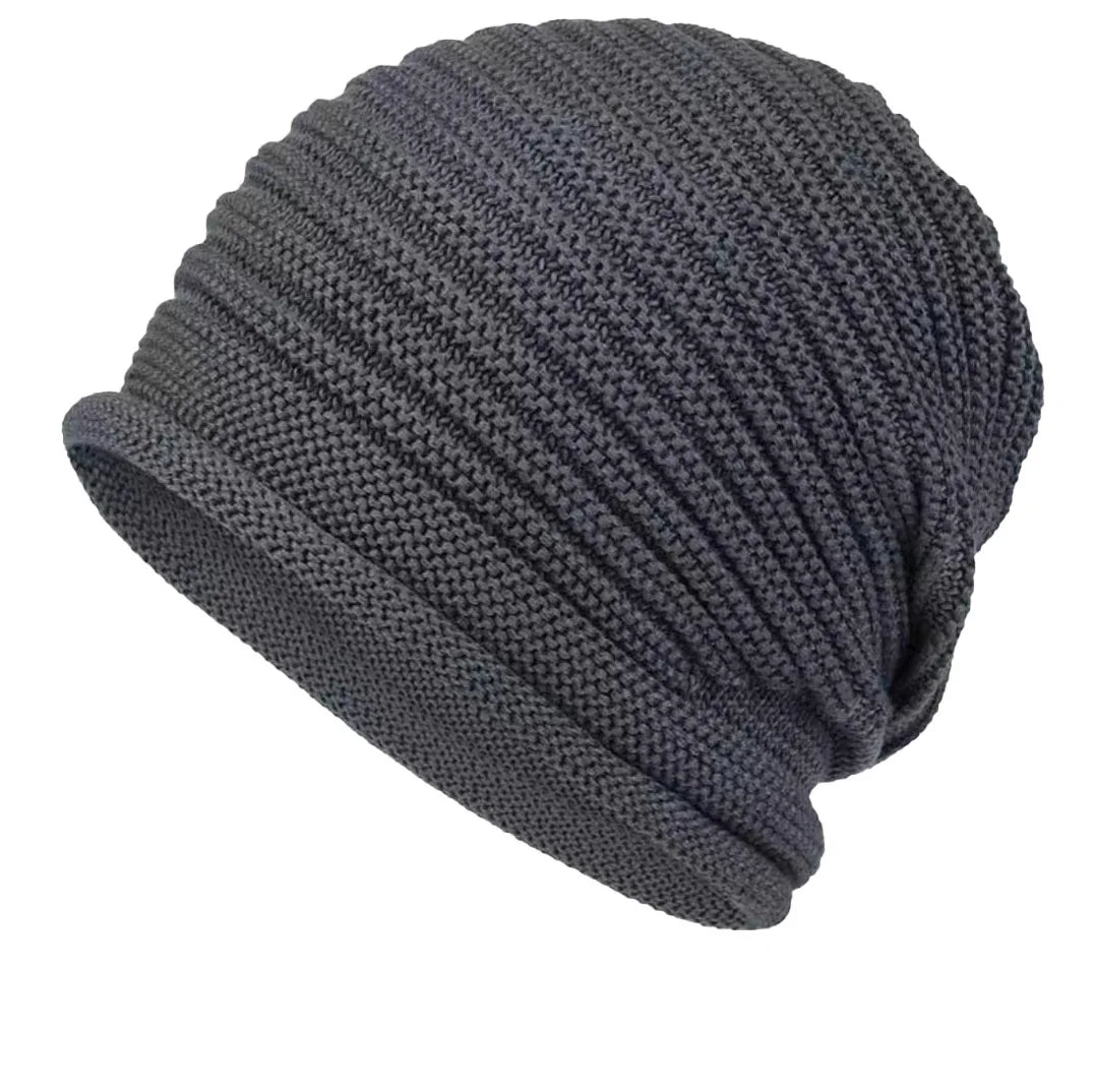 Women & Men Autumn Winter Knitted Wool Roll‑Brim Beanie-HighTouch