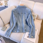 Denim Jacket For Women - Spring Autumn Korean Vintage Jean Coats.-HighTouch