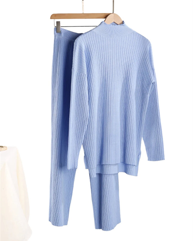 Women’s Knit Turtleneck Tracksuit Set