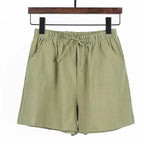Women’s Cotton‑Linen Wide‑Leg Beach Shorts-HighTouch