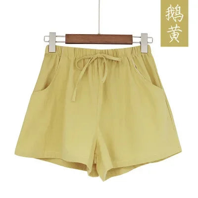 Women’s Cotton‑Linen Wide‑Leg Beach Shorts