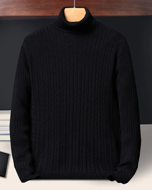 Men's Striped Turtleneck Sweater