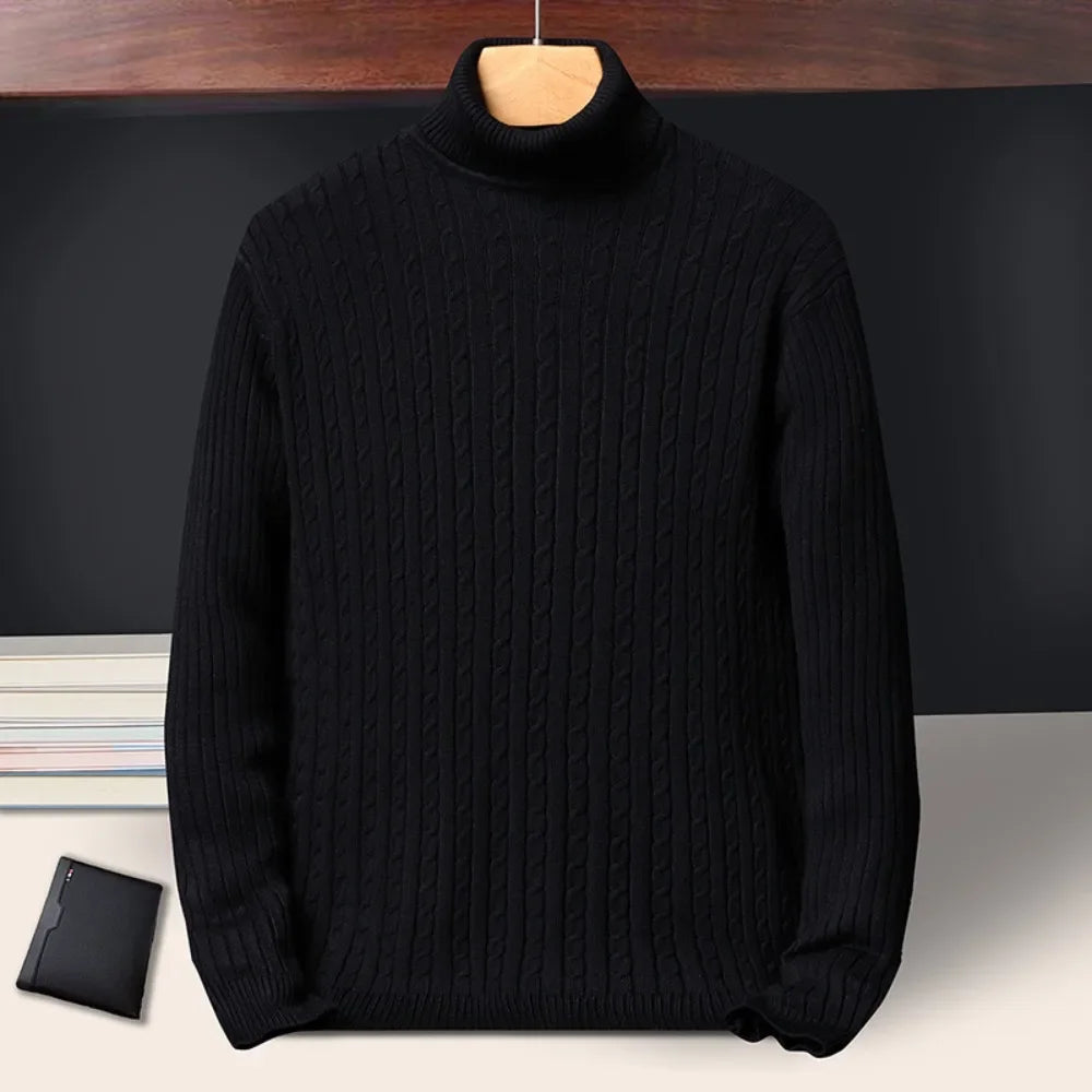 Men's Striped Turtleneck Sweater