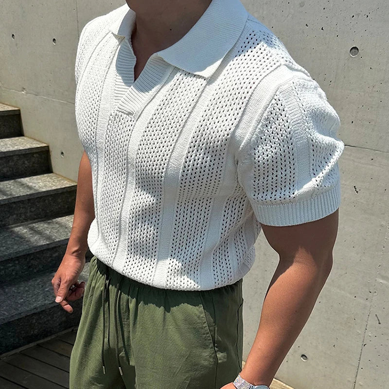 Ultra-Breathable Slim Mesh Polo Shirt for Men-HighTouch