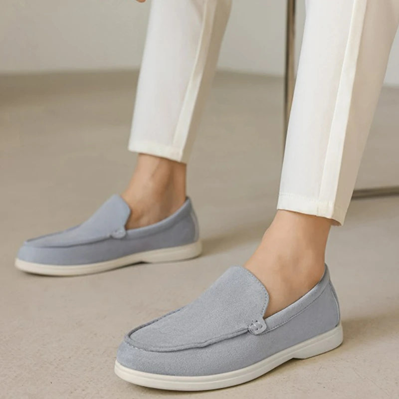 Men’s Suede & Leather Slip-On Loafers-HighTouch