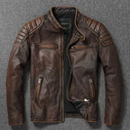 Real Cowhide & Fur Bomber Leather Jacket-HighTouch