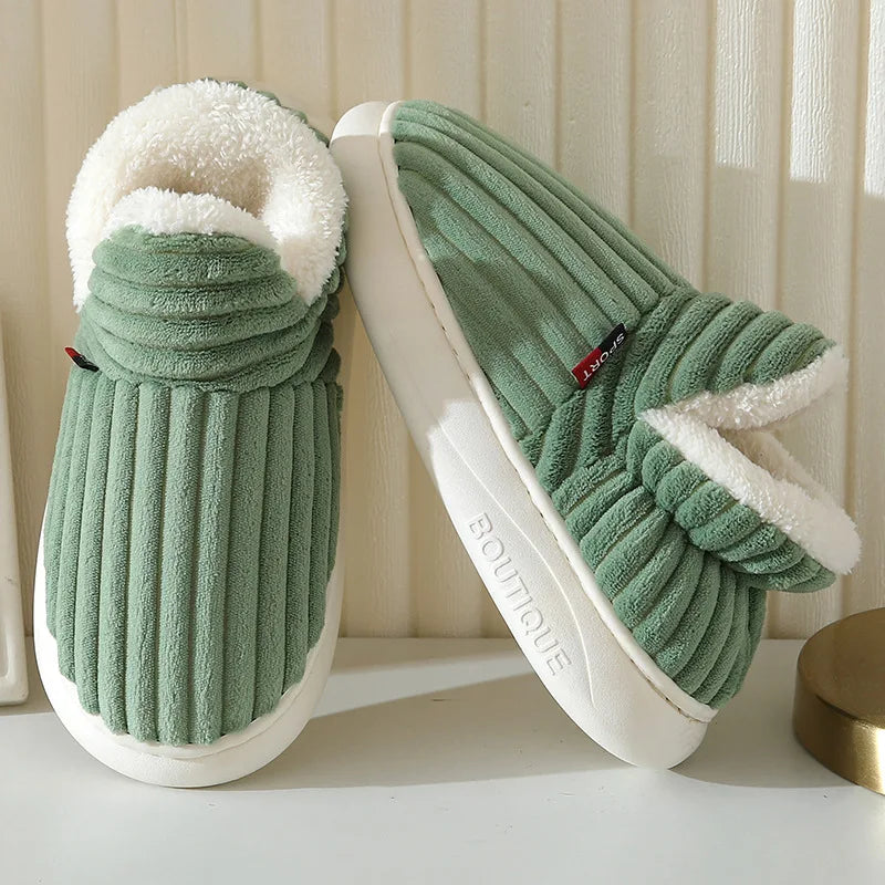 Unisex Plush Fur Slide Slippers – Warm Ankle Soft-Sole Indoor Fashion