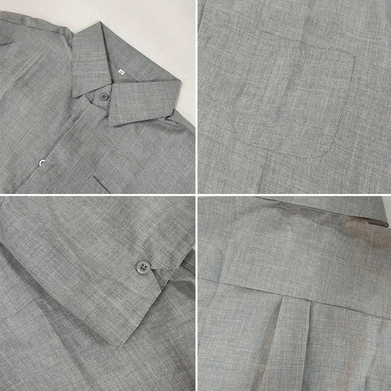 Men’s Cotton-Linen Short-Sleeve Shirt-HighTouch