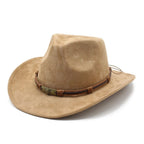 Western Cowboy Hat – Jazz Knight felt hat with bull-shaped décor-HighTouch