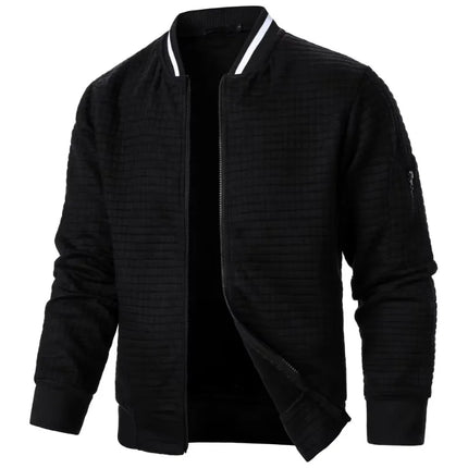 Men’s Solid Baseball Zipper Jacket