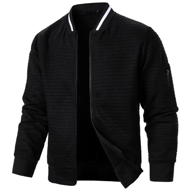 Men’s Solid Baseball Zipper Jacket